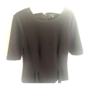 Black Ann Taylor Pleated Top